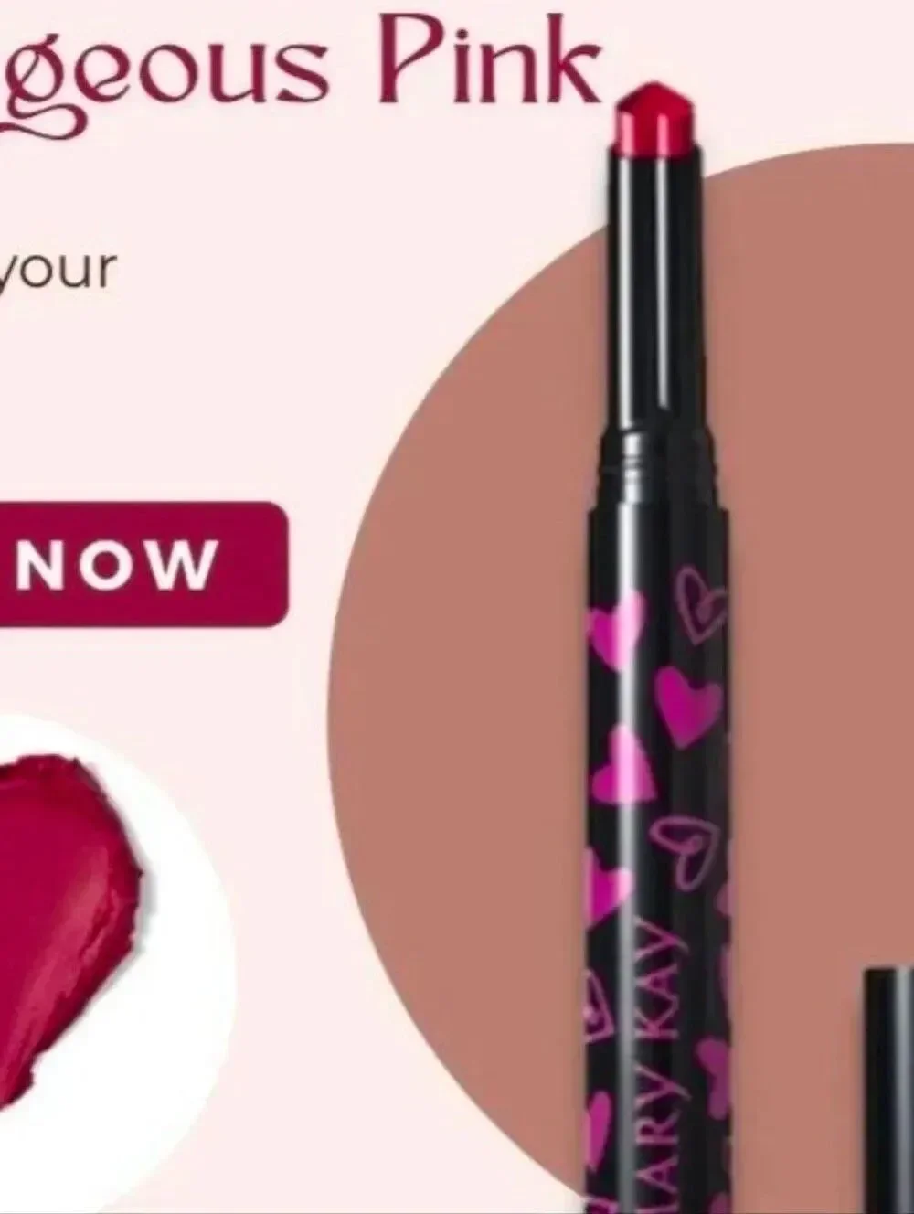NIB Mary Kay Limited Edition Heart Shaped Lipstick Courageous Pink 179763 0.05oz